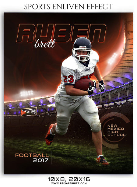 Ruben Brett Football Sports Photography- Enliven Effects - Photography Photoshop Template