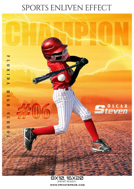 Steven Oscar - Baseball Sports Enliven Effect Photography Template - PrivatePrize - Photography Templates