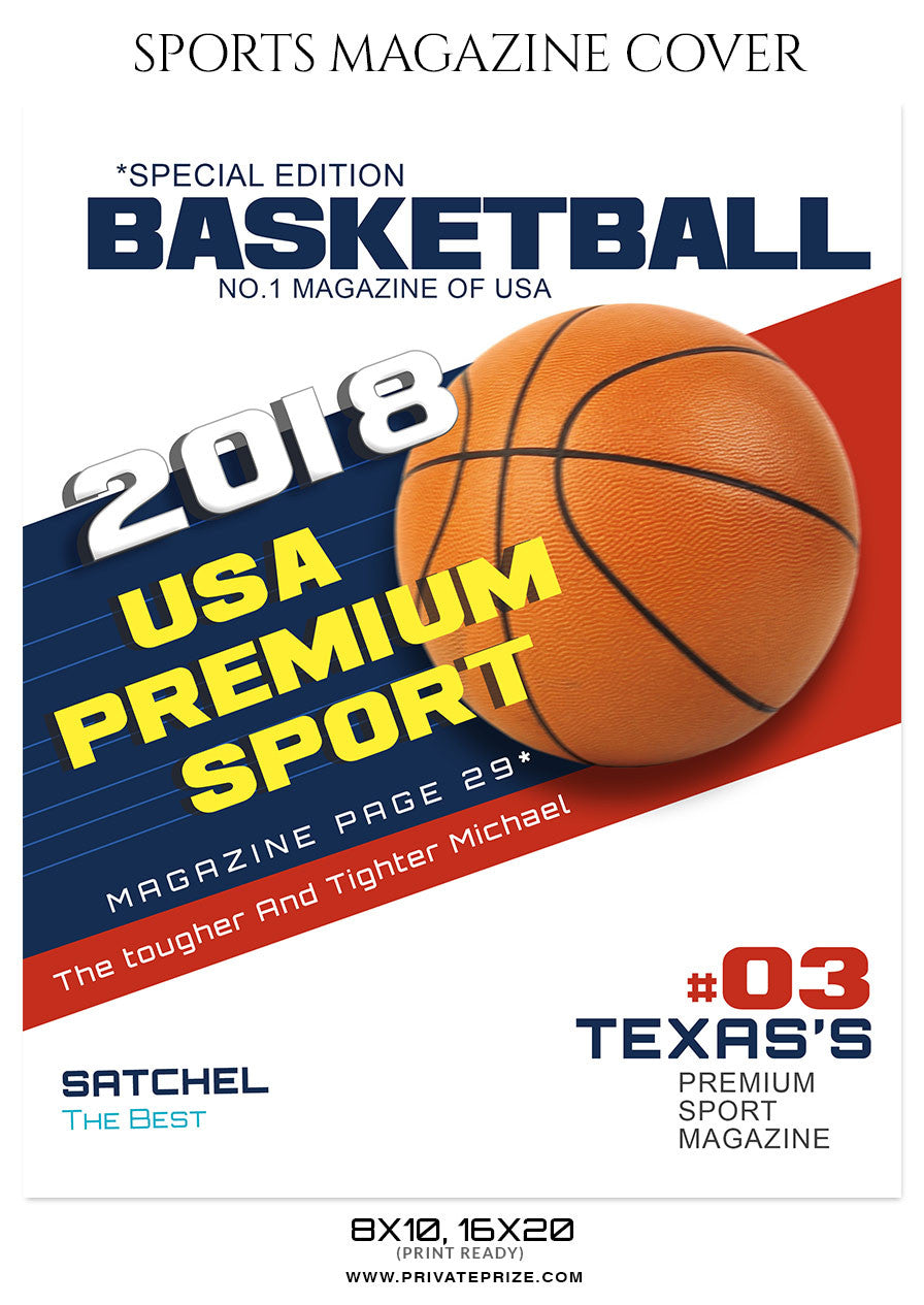 Premium Vector  Sport magazine cover of basketball