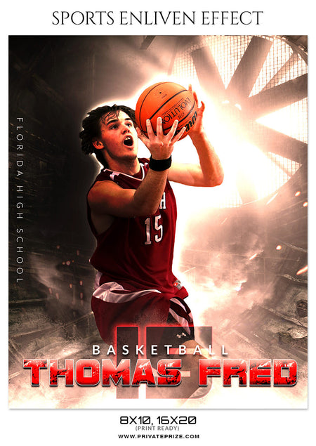 THOMAS FRED-BASKETBALL- SPORTS ENLIVEN EFFECT - Photography Photoshop Template