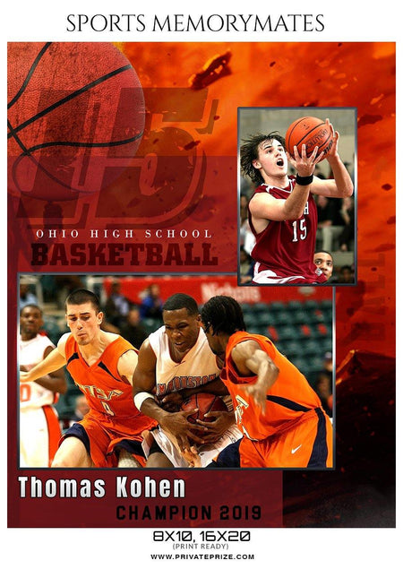 Thomas Kohen - Basketball Memory Mate Photoshop Template - PrivatePrize - Photography Templates