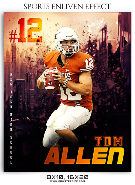 Tom Allen Football Sports Photography- Enliven Effects - Photography Photoshop Template