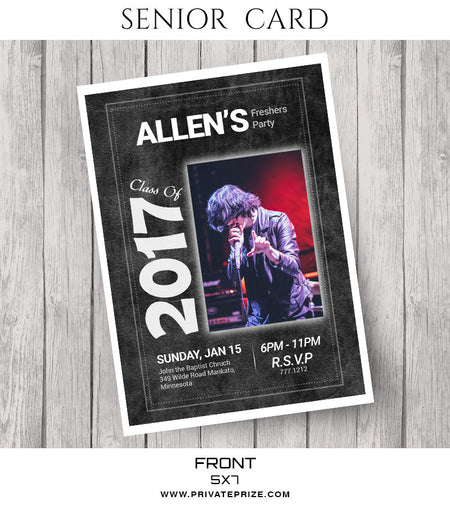 Allen- Senior Photocard - Photography Photoshop Template