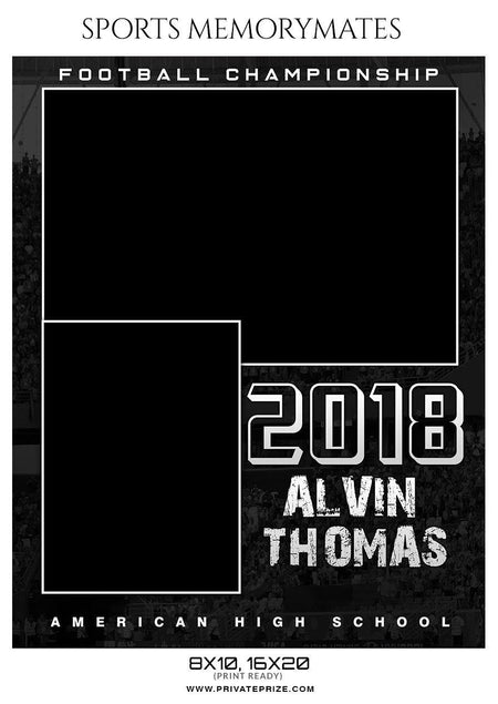 Alvin Thomas - Football Memory Mate Photoshop Template - PrivatePrize - Photography Templates