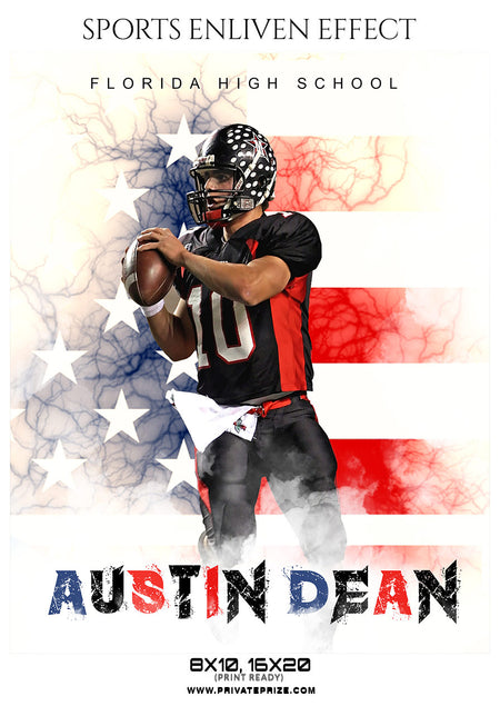 Austin Dean - Football Sports Enliven Effect Photography Template - Photography Photoshop Template