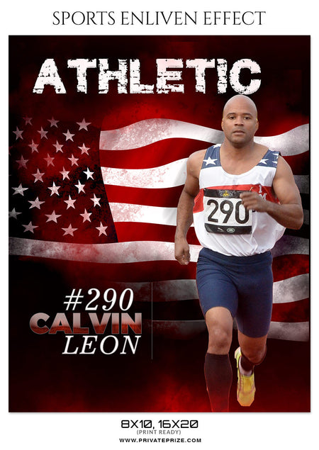 CALVIN LEON ATHLETIC- SPORTS ENLIVEN EFFECT - Photography Photoshop Template