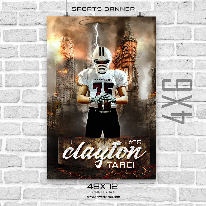 Clayton Tarci- Football Sports Banner Photoshop Template - Photography Photoshop Template