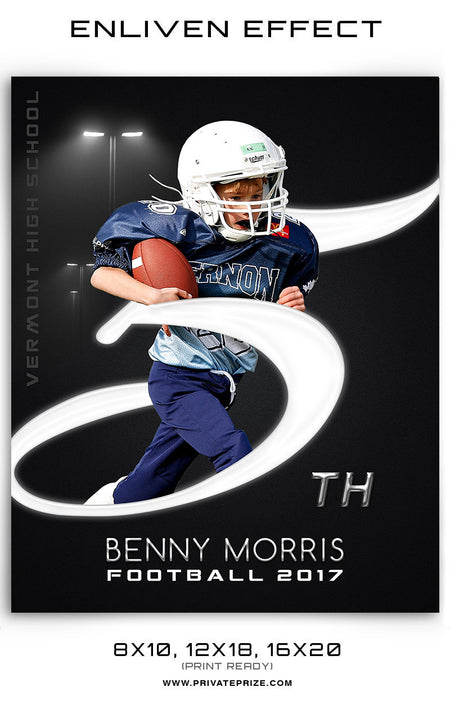 Benny Morris Football Template -  Enliven Effects - Photography Photoshop Templates